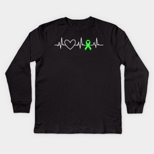 Kidney Disease Awareness Heartbeat Transplant Organ Donor Kidney Disease Awareness Heartbeat Transplant Organ Donor Kids Long Sleeve T-Shirt